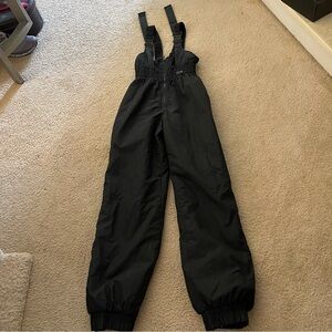 Edelweiss Kid’s Snow Bib - SZ 6 - Black Snow Suit - Overalls Skiing - Zip Front